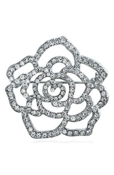Large Bridal Flower Shape Pin