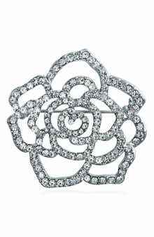 BLING JEWELRY Large Bridal Flower Shape Pin
