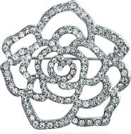 BLING JEWELRY Large Bridal Flower Shape Pin