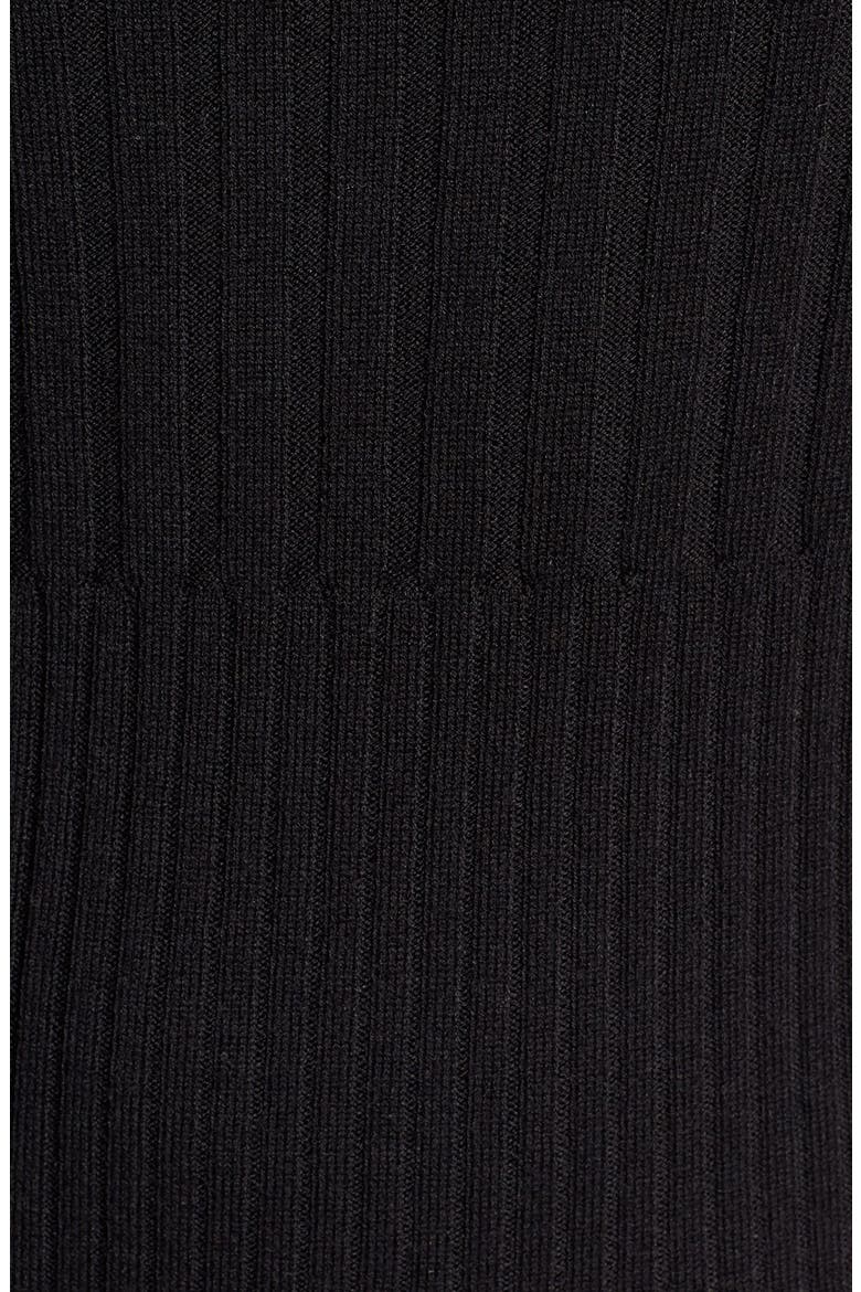 Ribbed Long Sleeve Turtleneck Top, Alternate, color, BLACK