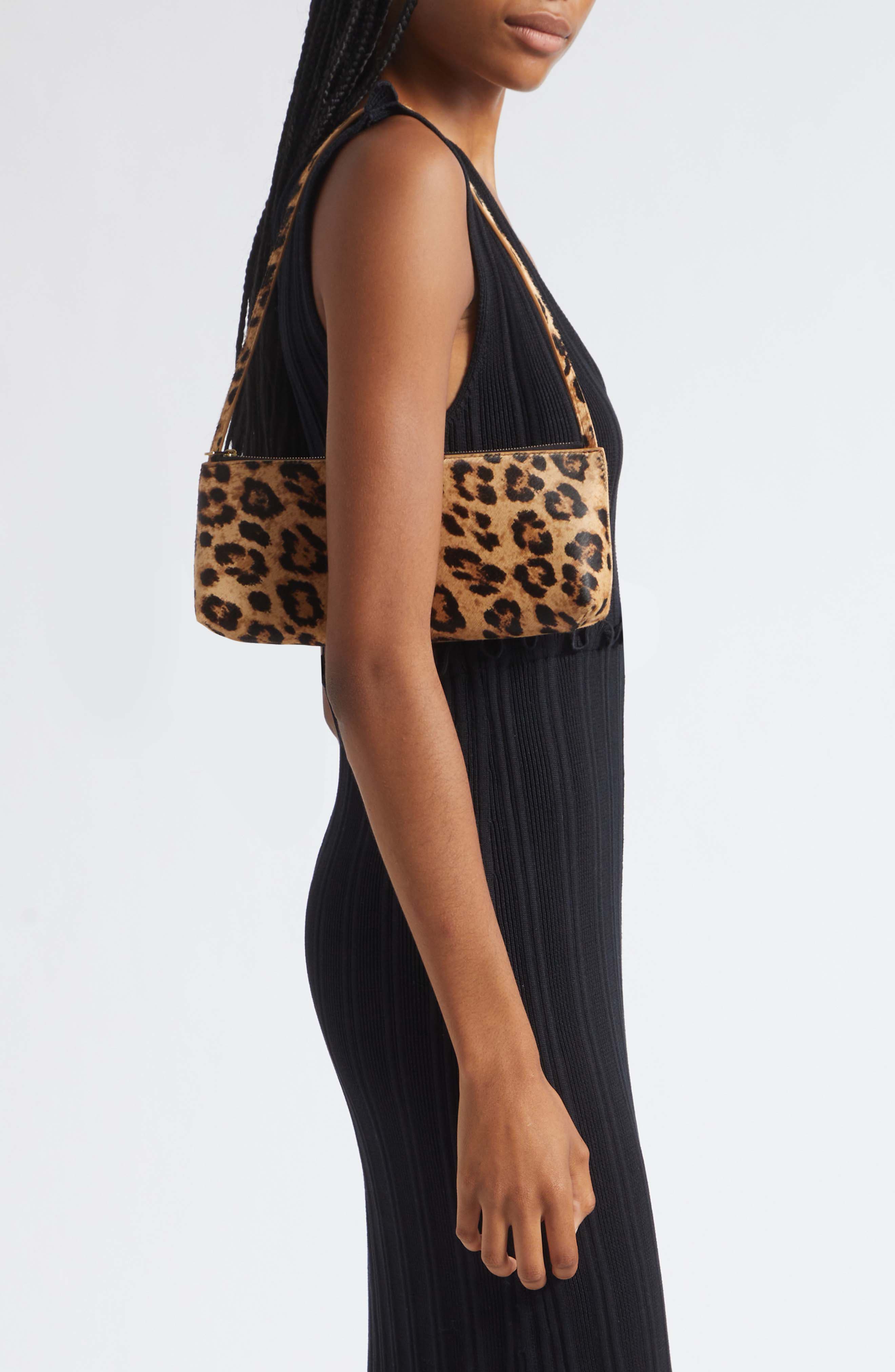 Gaia Genuine Calf Hair Baguette Bag, Alternate, color, LEOPARD