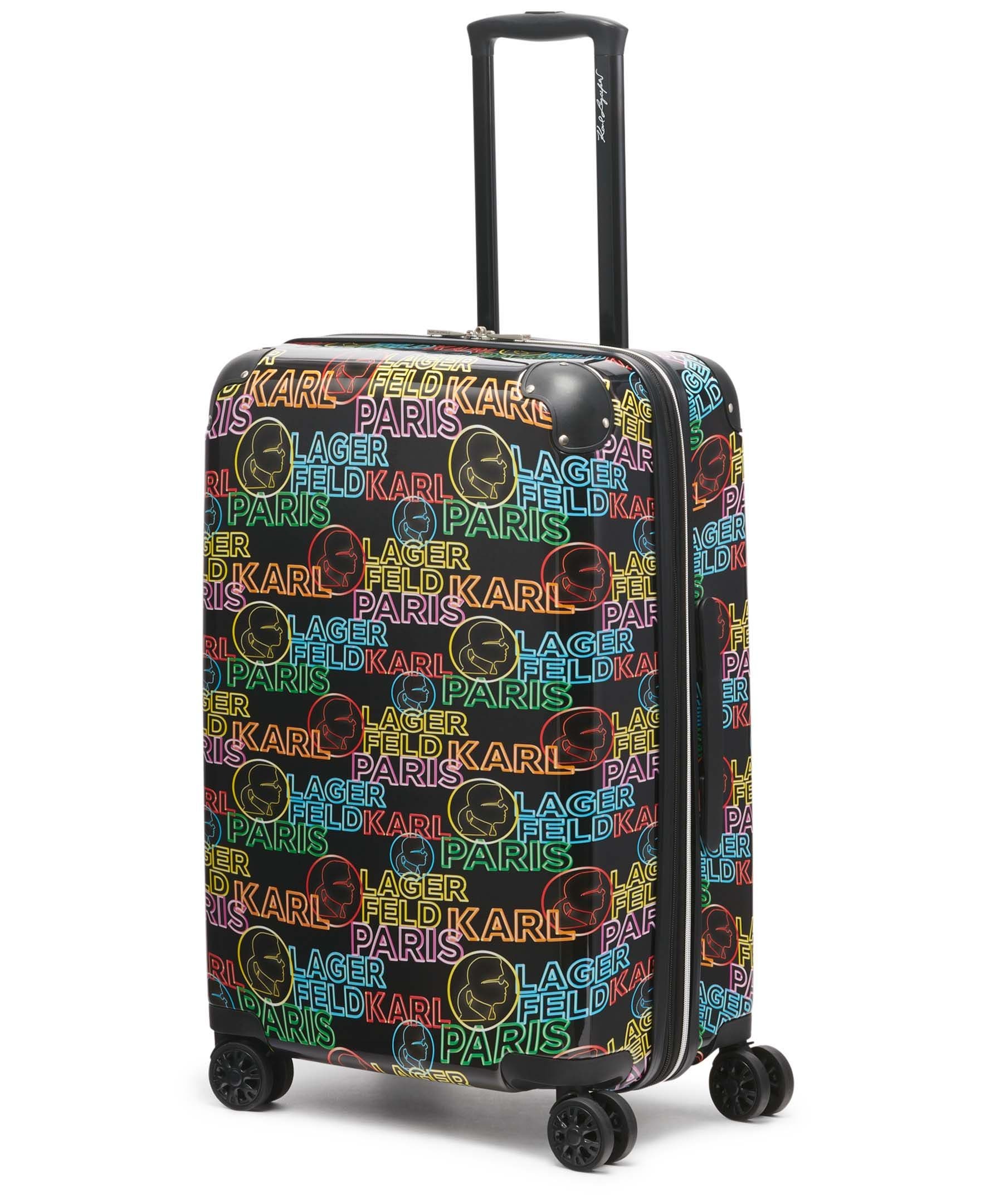 KARL LAGERFELD Multicolor Neon 25" Medium Upright Suitcase, Alternate, color, Multi Color