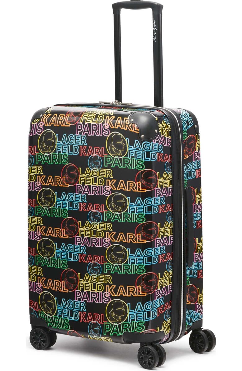 KARL LAGERFELD Multicolor Neon 25" Medium Upright Suitcase, Alternate, color, Multi Color