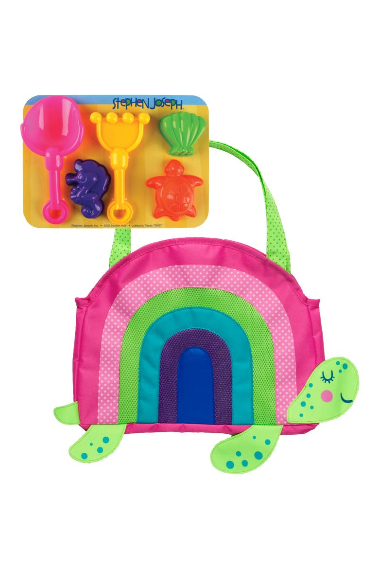 Turtle Beach Tote & Sand Toys, Main, color, BLUE/ MULTI