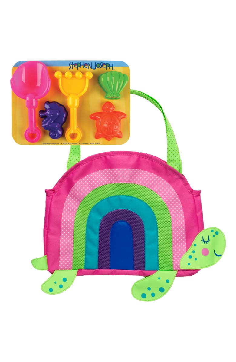 Stephen Joseph Turtle Beach Tote & Sand Toys, Main, color, 