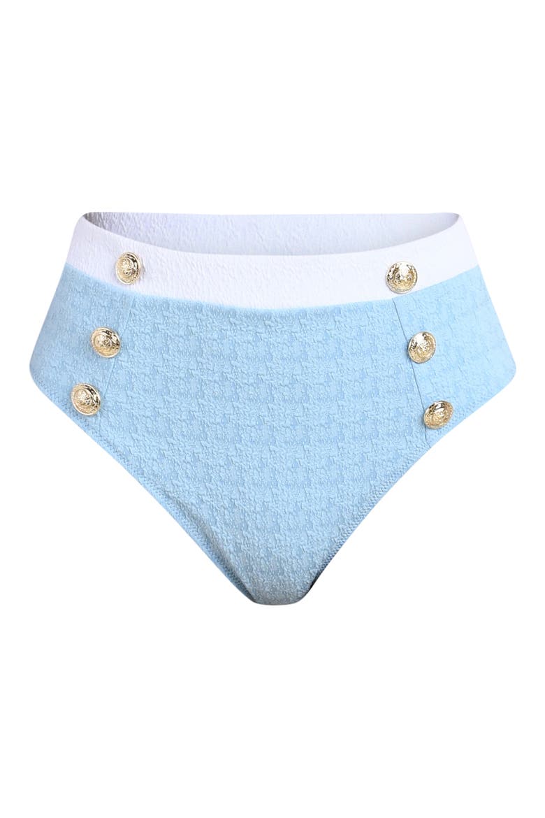 Vanessa Colorblock High Waist Bikini Bottoms, Alternate, color, POWDER BLUE