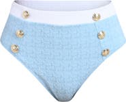 L'AGENCE Vanessa Colorblock High Waist Bikini Bottoms