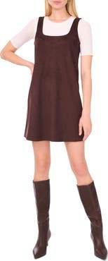 1.STATE Seam Detail Faux Suede Shift Minidress