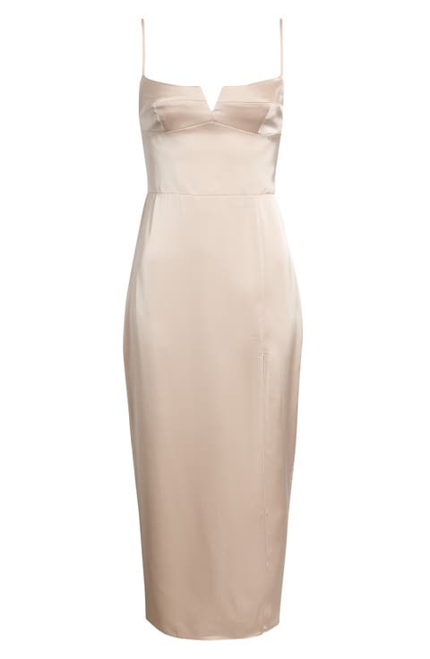 Lyra Bustier Bodice Satin Pencil Dress