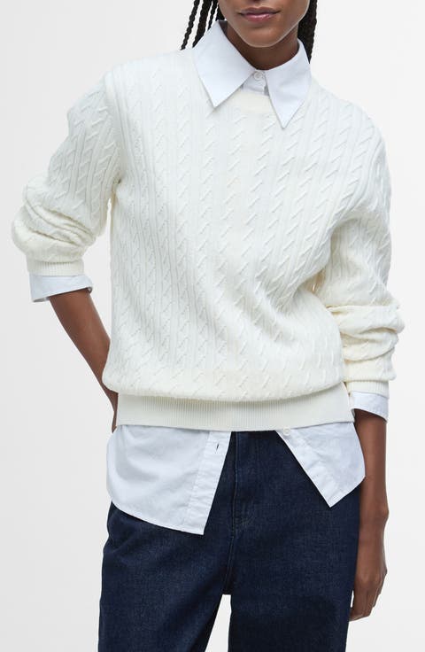 Hartland Cotton Cable Crewneck Sweater