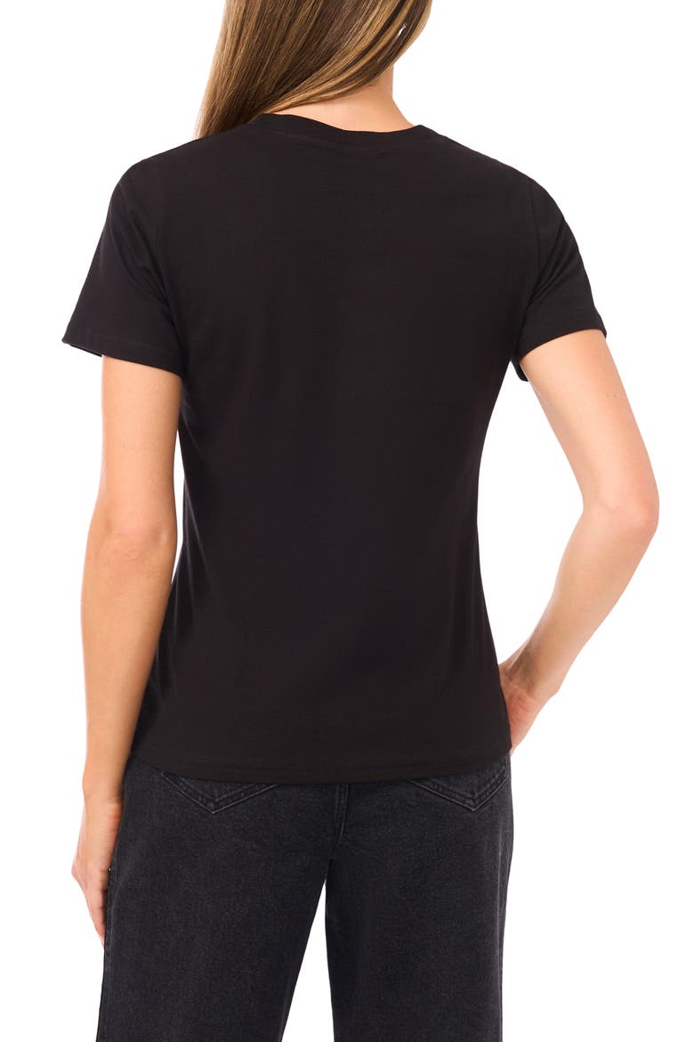 Rhinestone Bow Embellished Cotton T-Shirt, Alternate, color, RICH BLACK