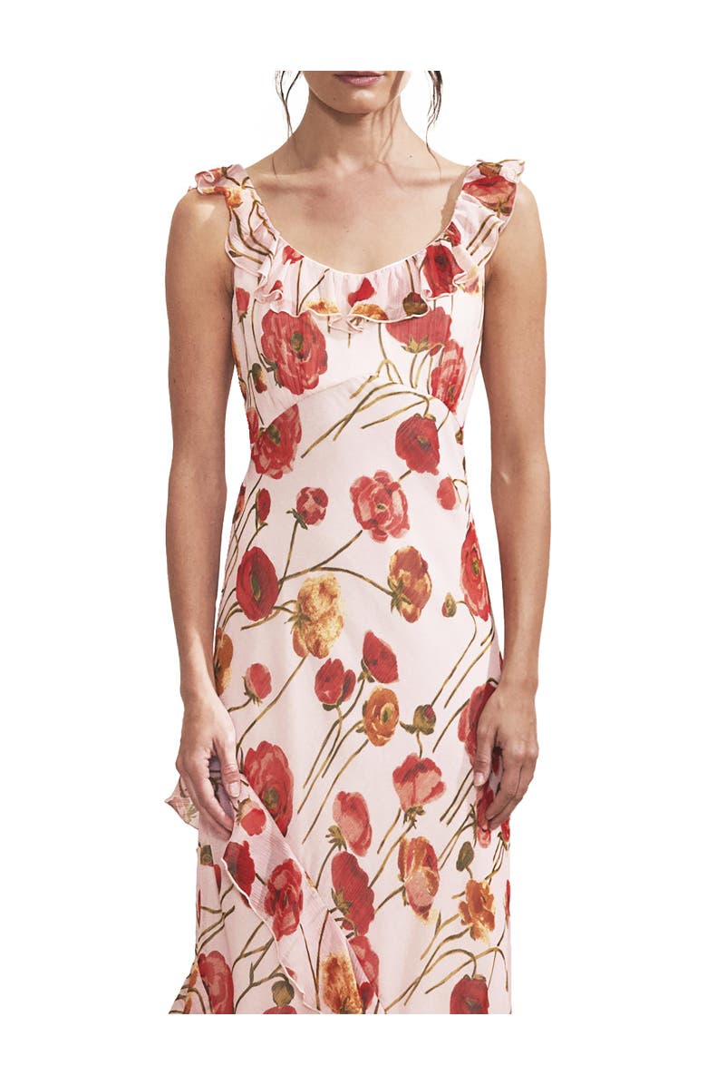 Ro&Zo Rosie Poppy Frill Neck Dress, Alternate, color, Pink