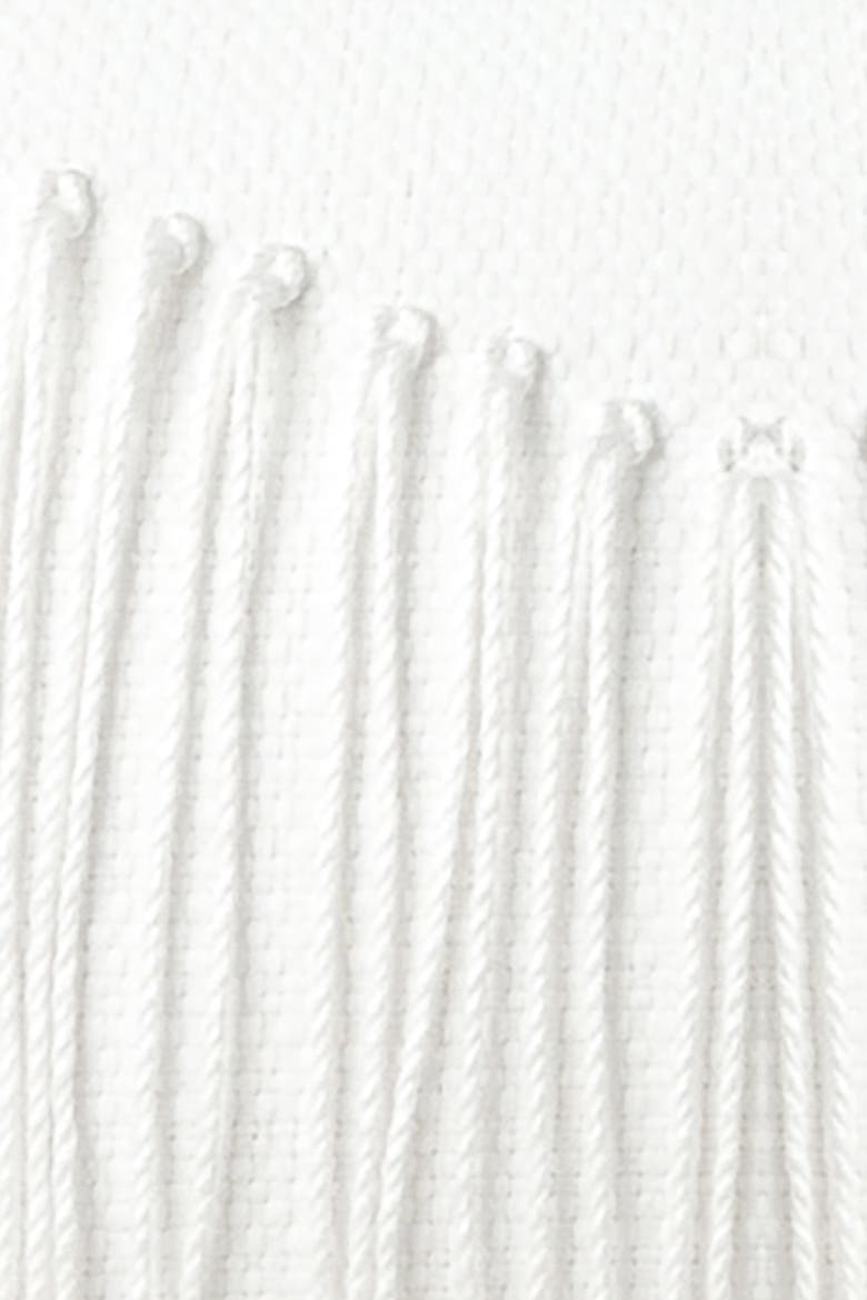 Mane Blanc Handmade Macrame Fringed Indoor & Outdoor Woven Accent Pillow, Alternate, color, Blanc