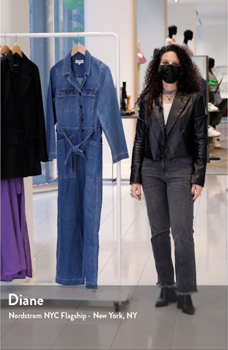 Tie Waist Denim Jumpsuit, sales video thumbnail