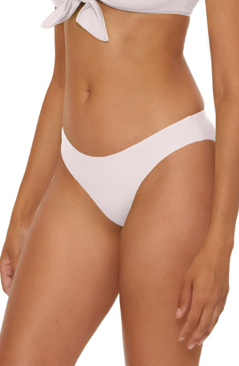 Becca Modern Edge Hipster Bikini Bottoms, Alternate, color, White