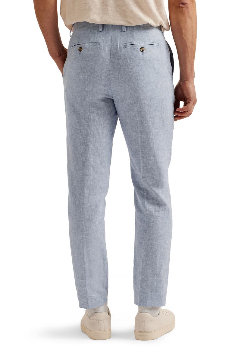 Damasks Slim Fit Flat Front Linen & Cotton Chinos, Alternate, color, LIGHT BLUE