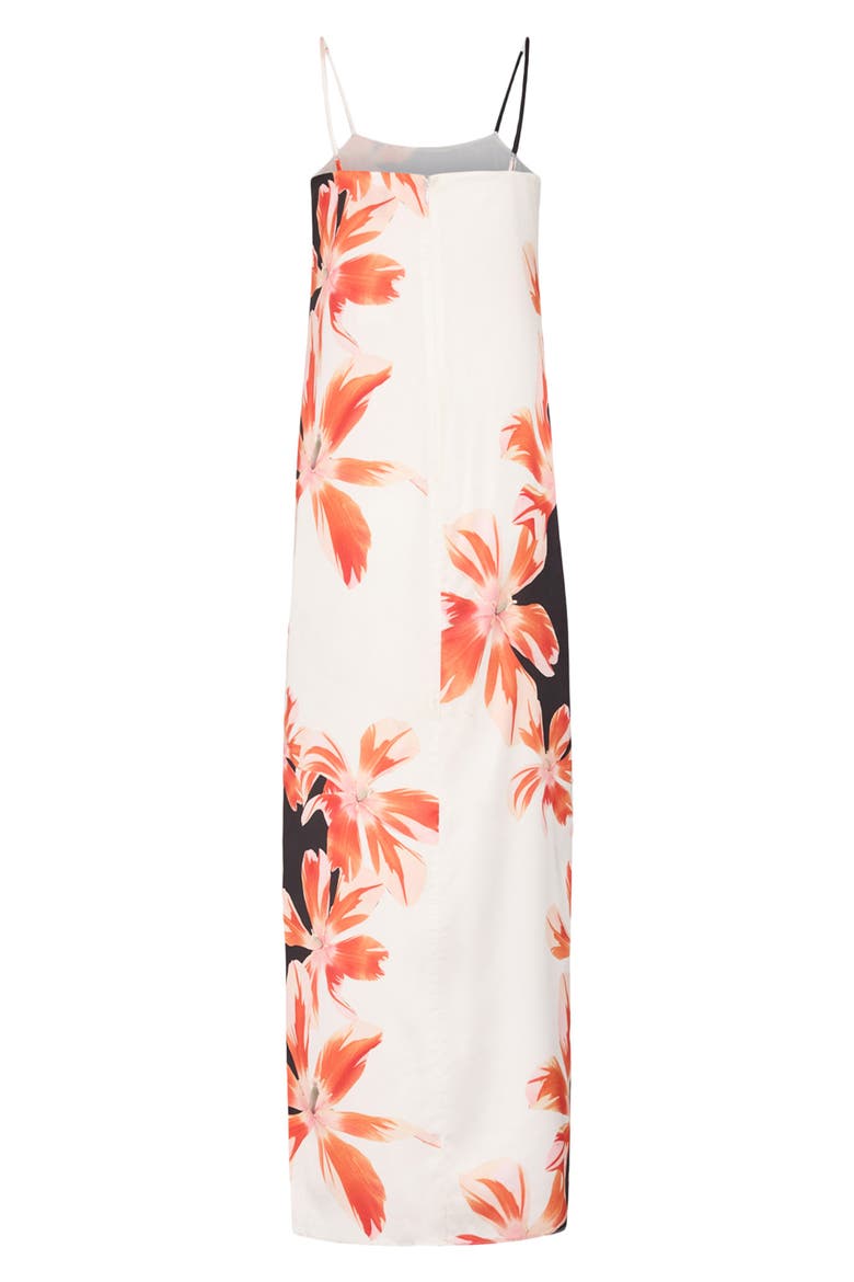 Lily Floral Print Slipdress, Alternate, color, WHITE/ BLACK/ RED