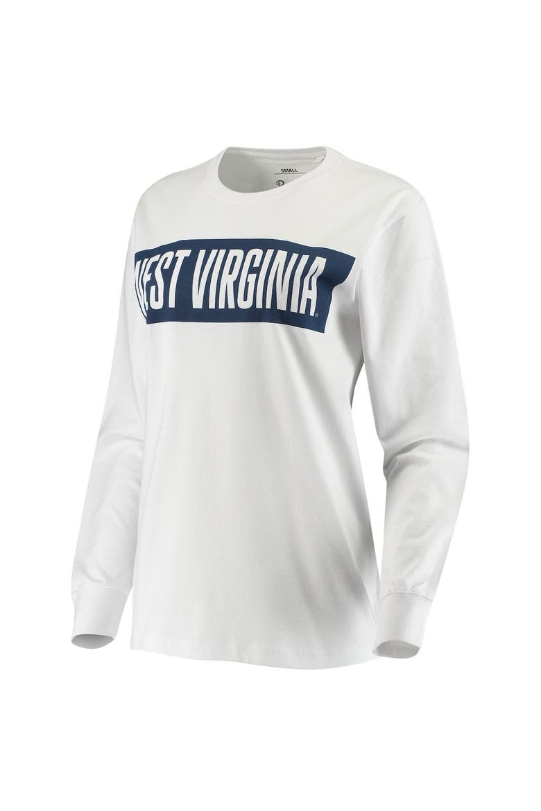 Women's Pressbox White West Virginia Mountaineers Big Block Whiteout Long Sleeve T-Shirt, Alternate, color, White