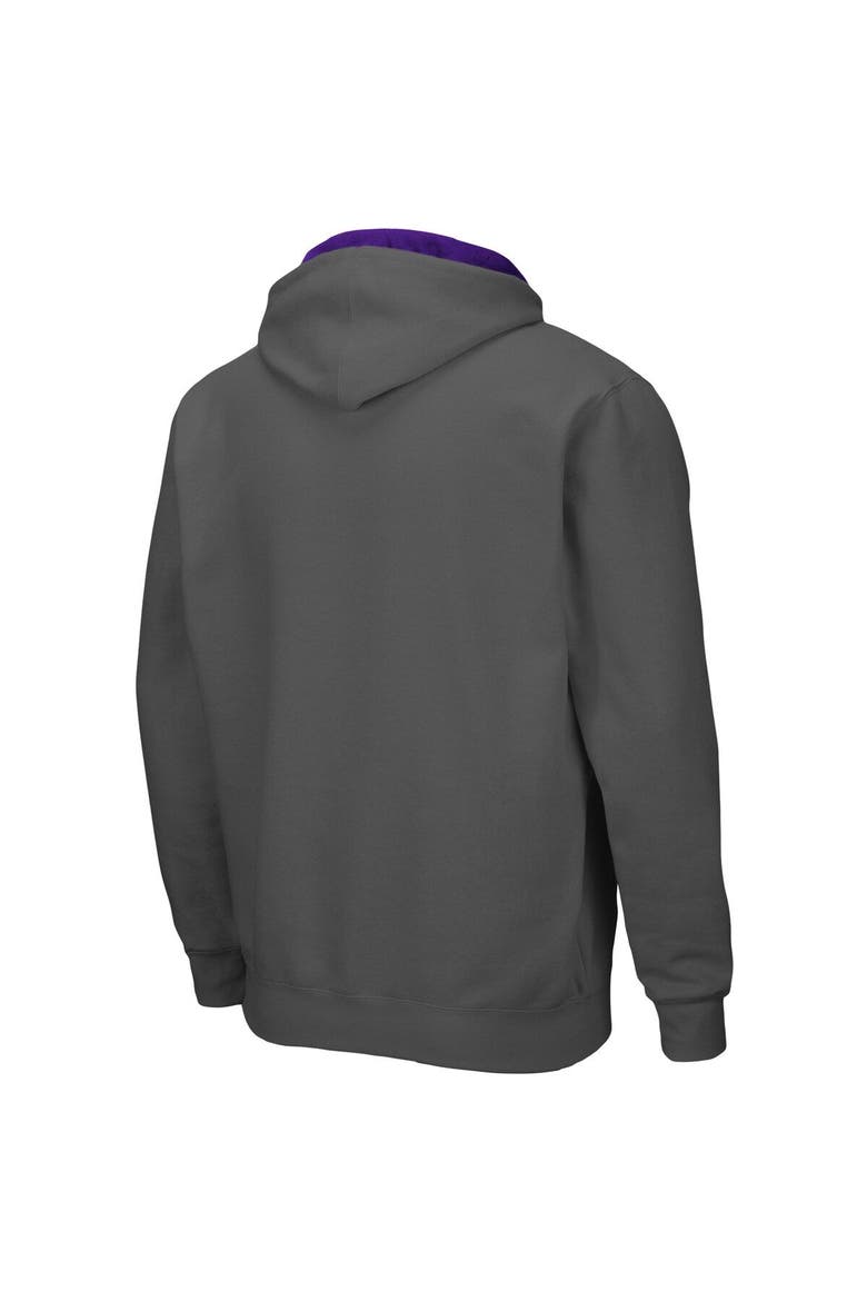 Men's Colosseum Charcoal LSU Tigers Arch & Logo 3.0 Full-Zip Hoodie, Alternate, color, Charcoal