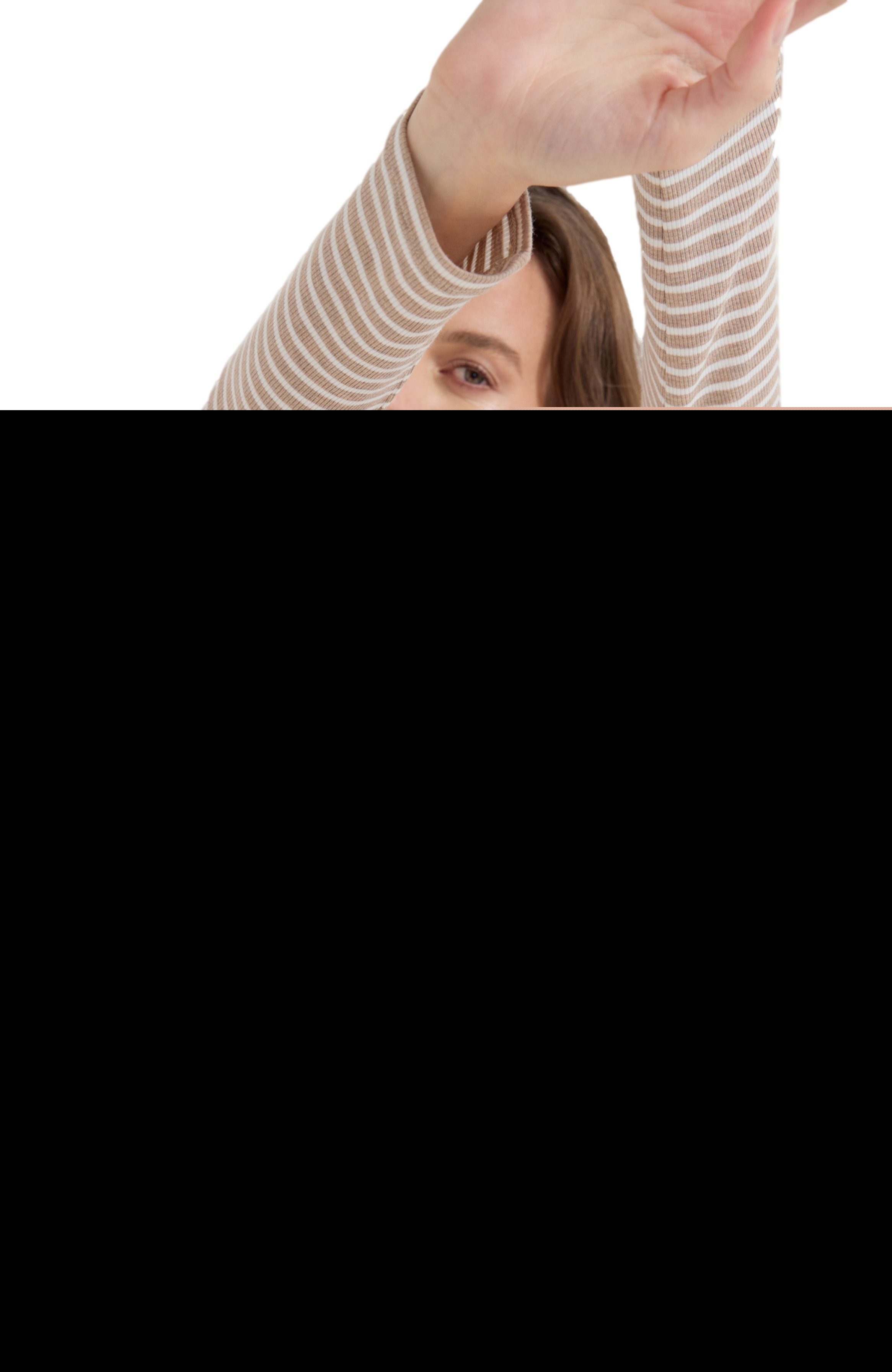 HATCH Collection The Softest Rib Stripe Nursing Dress, Alternate, color, Biscotti/Ivory Stripe