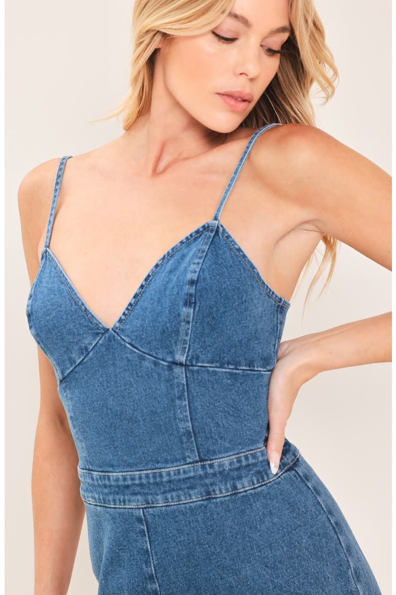 Denim Wide Leg Jumpsuit, Alternate, color, MEDIUM INDIGO