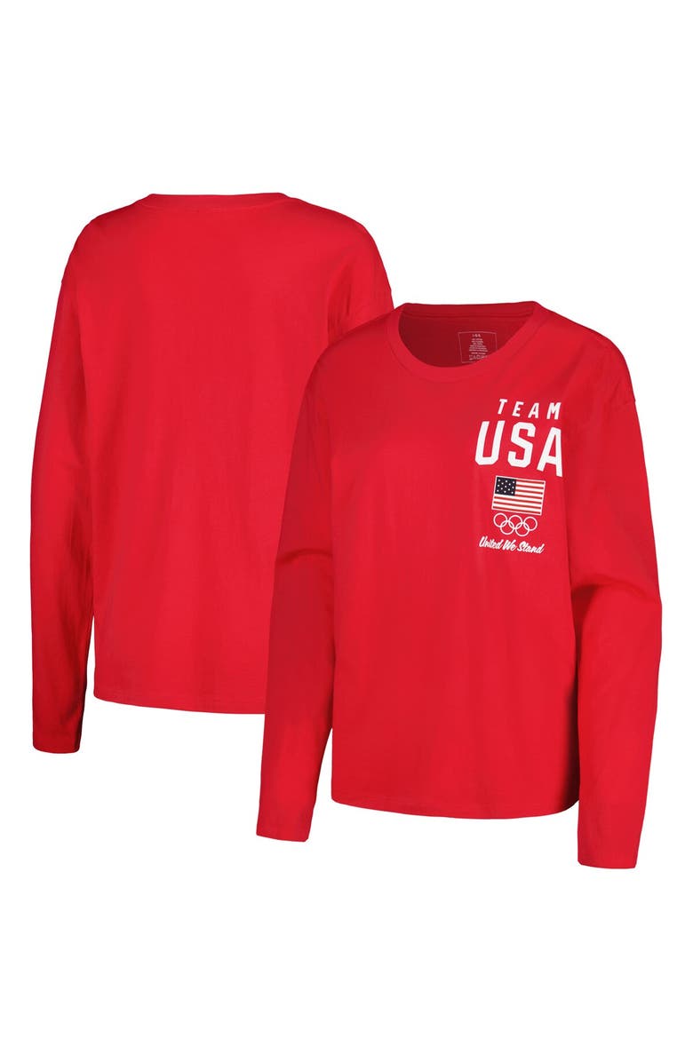 Outerstuff Women's Red Team USA Long Sleeve T-Shirt, Alternate, color,