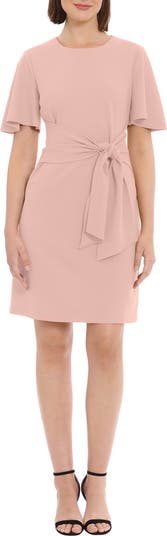 Flutter Sleeve Waist Tie Dress