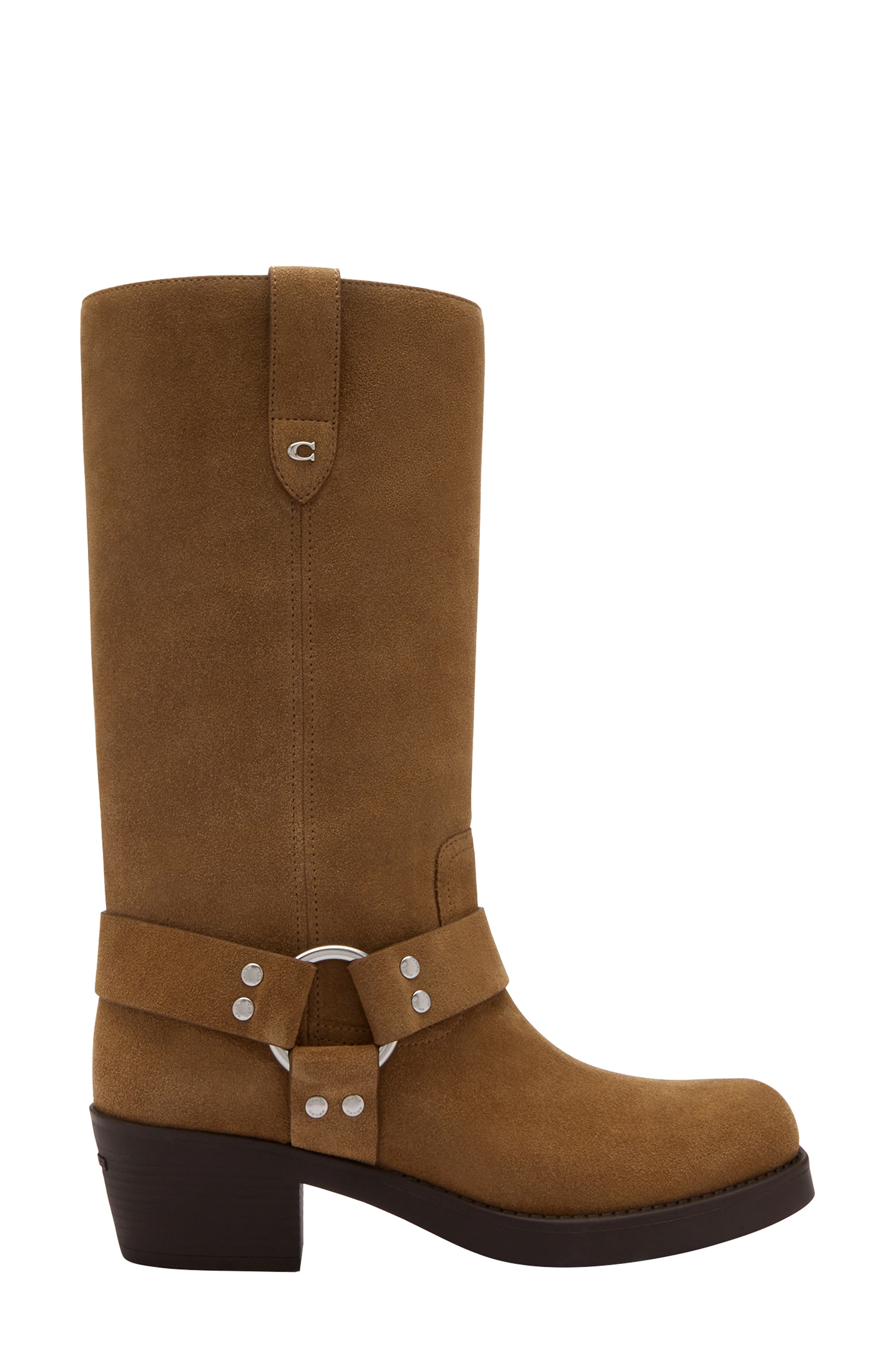 COACH Harness Square Toe Boot, Alternate, color, Coconut