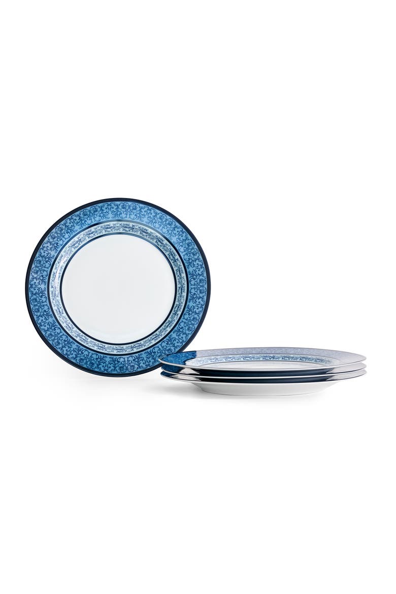 Monarcha Porcelain Dinner Plate Set of 4, Blue, Main, color, Blue