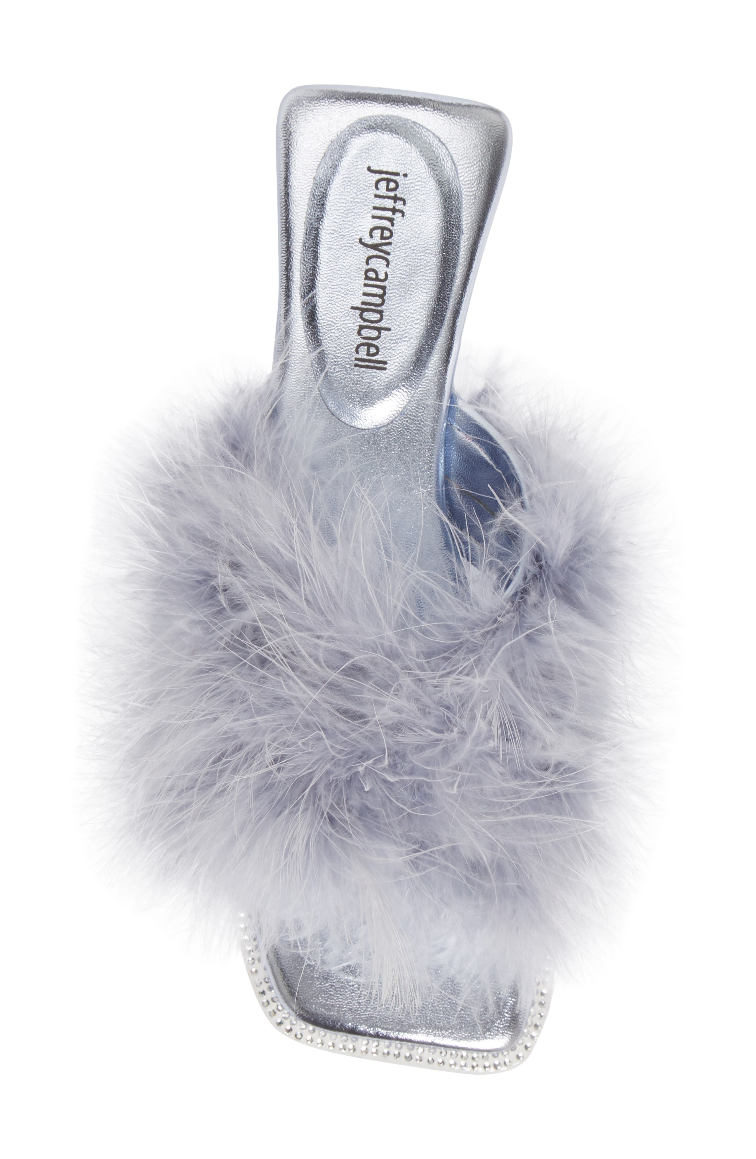 Crush On U Slide Sandal, Alternate, color, BLUE METALLIC BLUE FAUX FUR