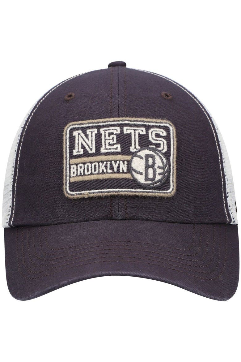 Men's '47 Charcoal Brooklyn Nets Off Ramp Trucker Snapback Hat, Alternate, color, Charcoal