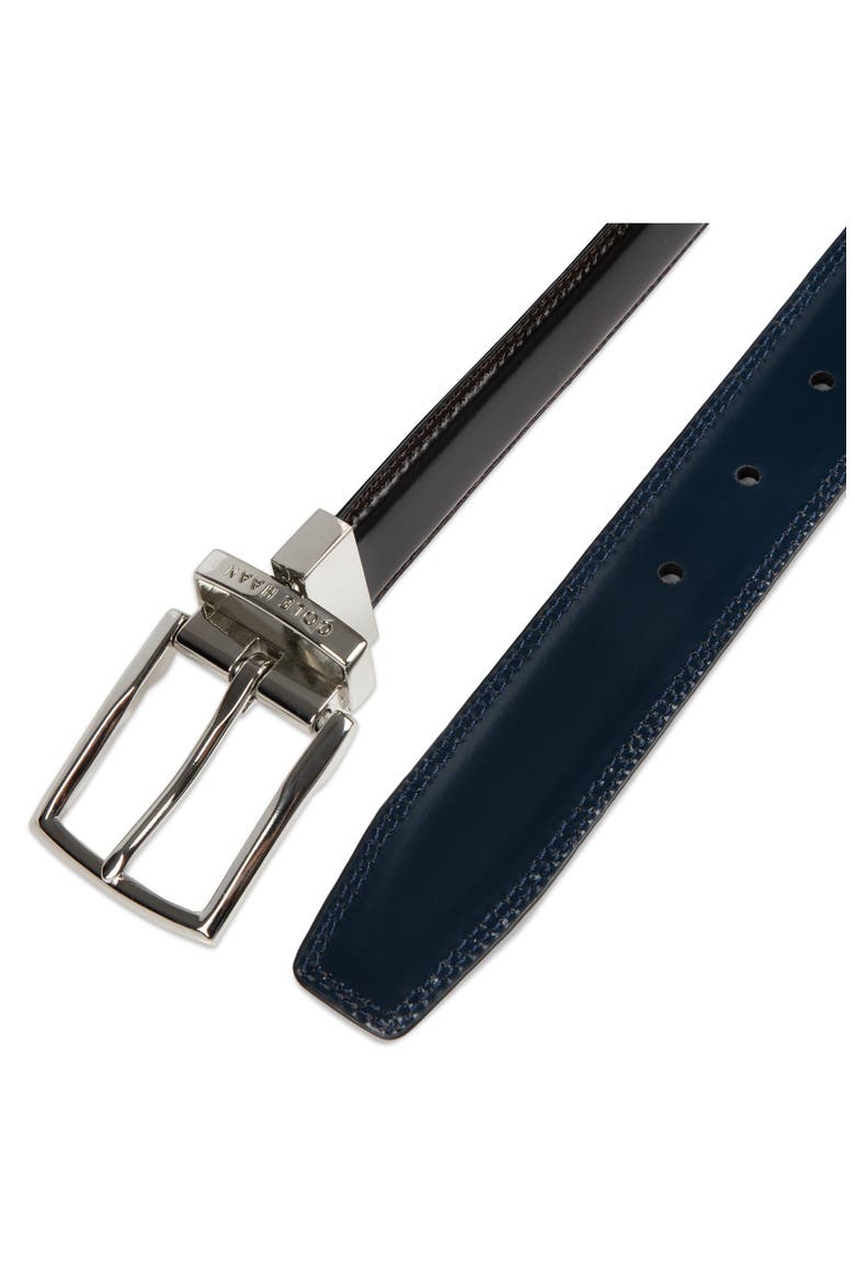 Reversible Leather Belt, Alternate, color, CHOCOLATE / NAVY