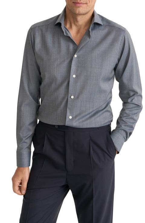 Slim Fit Merino Wool Dress Shirt