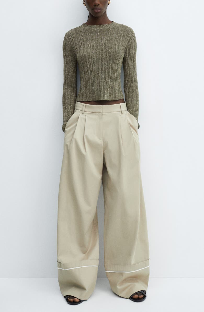 MANGO Perkins Metallic Sweater, Alternate, color, 