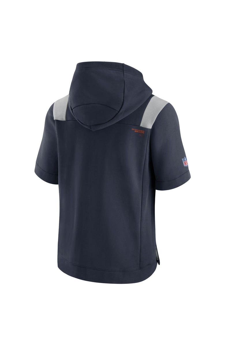 Nike Men's Nike Navy Chicago Bears Sideline Showout Short Sleeve Full-Zip Hoodie, Alternate, color, 