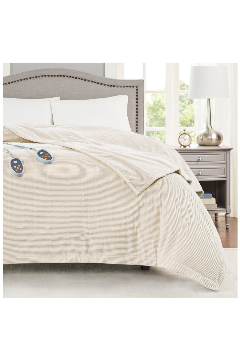 Electric Micro Fleece Heated Blanket, Alternate, color, IVORY