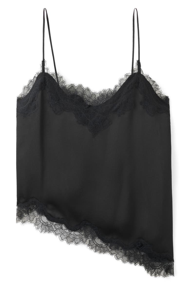 Tity Lace Trim Camisole, Main, color, BLACK