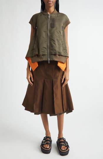 Sacai Nylon Twill Zip Vest | Nordstrom