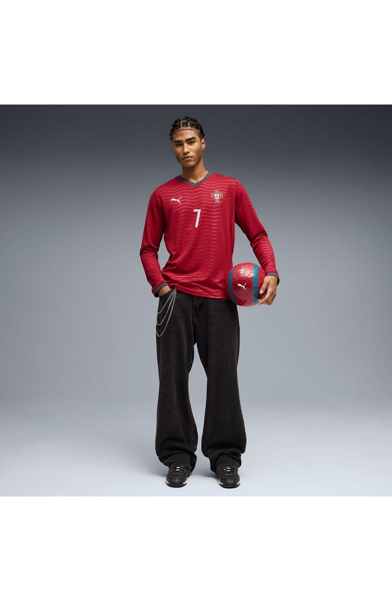 PUMA Men's Puma Cristiano Ronaldo Red Portugal National Team 2026 Home Replica Long Sleeve Jersey, Alternate, color, Red