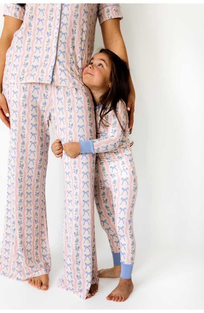 In My Jammers Amelia Bow Pajama Set, Alternate, color, Pink Floral