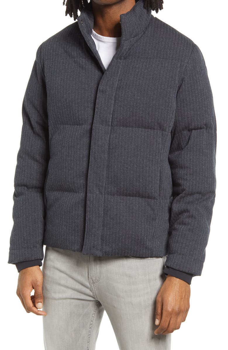 Vince Herringbone Quilted Puffer Jacket, Alternate, color,