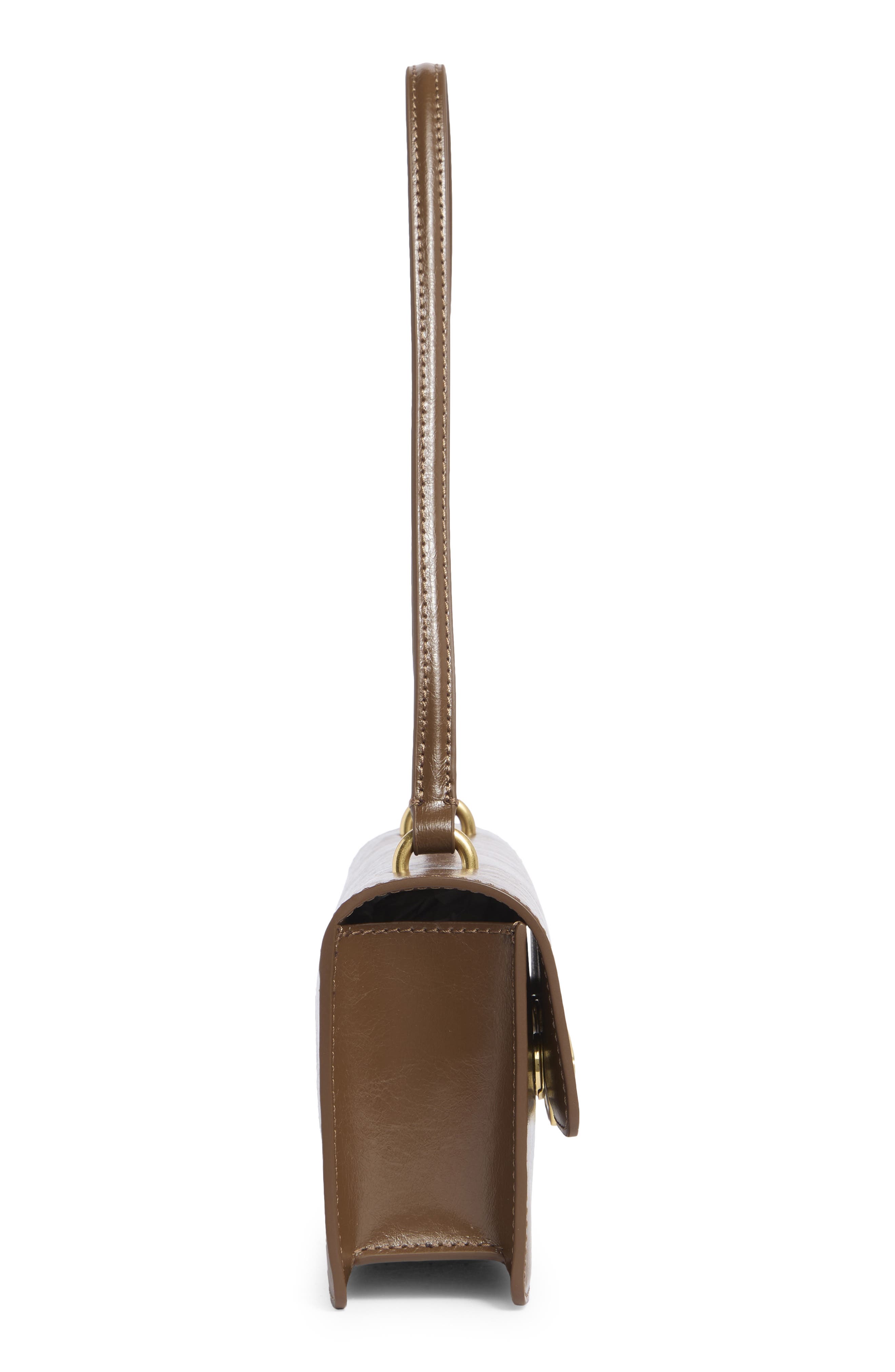 Off-White Jitney Leather East/West Shoulder Bag, Alternate, color, Brown