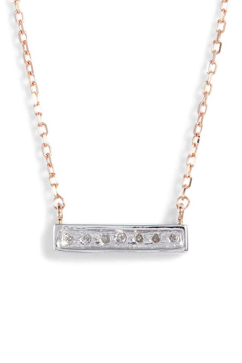 'Sylvie Rose' Diamond Bar Pendant Necklace, Alternate, color, ROSE GOLD