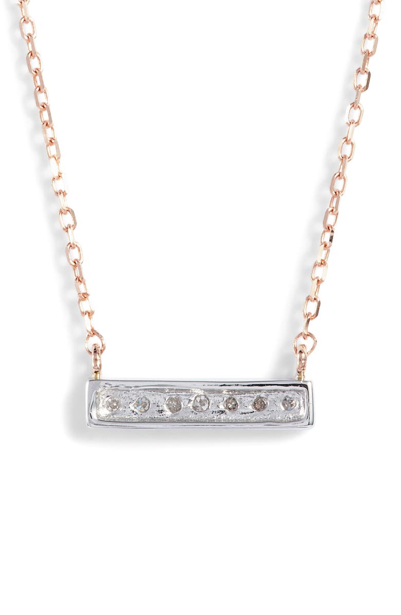 Dana Rebecca Designs 'Sylvie Rose' Diamond Bar Pendant Necklace, Alternate, color, Rose Gold