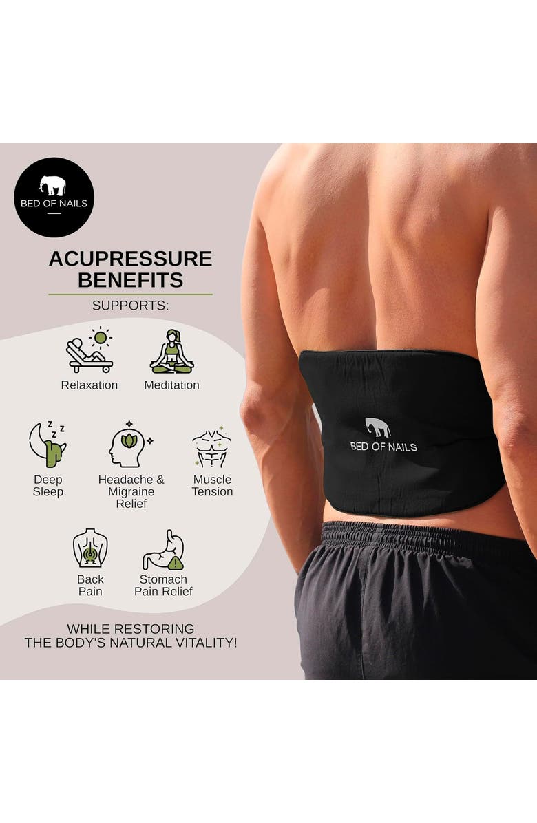 BED OF NAILS Bon Original Premium Acupuncture Strap, Alternate, color, Black