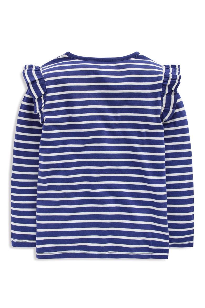 Kids' Stripe Appliqué Long Sleeve Cotton Graphic T-Shirt, Alternate, color, STARBOARD BLUE CHERRY HEARTS