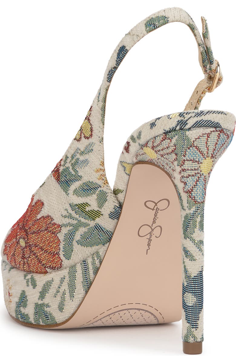 Jessica Simpson Sibilla Slingback Platform Sandal, Alternate, color, Cream Multi