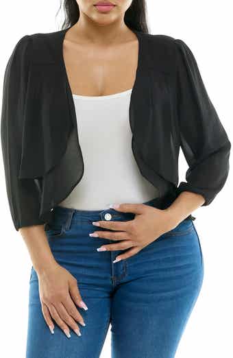 Nina Leonard Tiered Chiffon Shrug