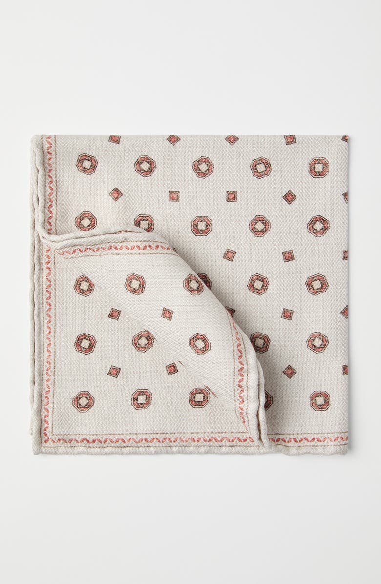 Brunello Cucinelli Double-face pocket square, Alternate, color, Buff