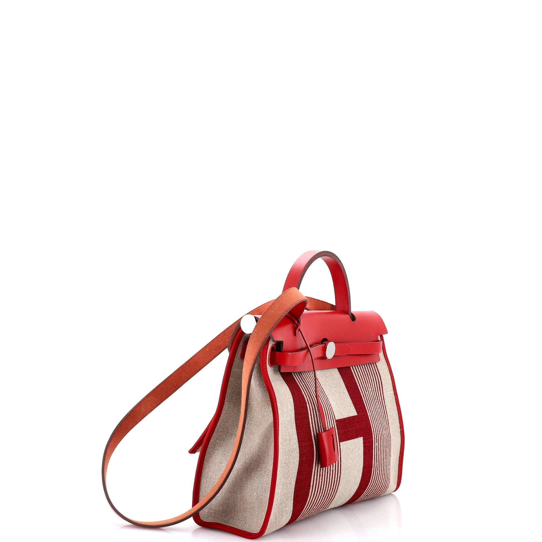 Pre-Owned Hermes Herbag Zip H Vibration Toile and Leather 31, Alternate, color, Rouge Piment